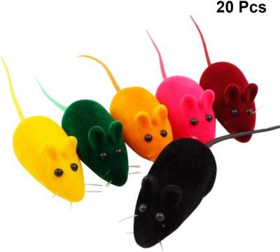 20pcs Cat Toys Mice - Squeaky Mice Cat Toys - Pet Cat Soft Mouse Toy Interactive Toy Kitten Toys Noise Lovely Rat Mice False Mouse Playing Toys Random Color