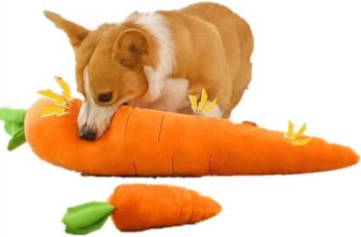 Carrot Style Squeaky Large Plush Dog Toys - Small Breed Puppy Chew Toys - Chewing Toys for Dogs - Large&Small Dog Plush Toys