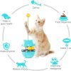 Cat Interactive Food Dispenser Toy, Tumbler Cat Toy Ball Snack Dispenser Dual Rolling Balls & Detachable Wand Slow Feed for Cat Kitty Puppy, Dogs Cats Playing & Training, Green