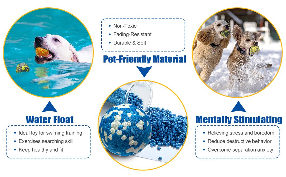 Great to throw or use with ball launchers, interactive dog toys for boredom and stimulating. 