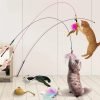 Cat Feather Toys Automatic Interactive Cat Toys Natural Bird Feather Ball Toys Suction Cup Pet Chase Movement Playing Toy Exercise cat Toys 7 Pcs Cat Toy Set for Indoor Bored Cats Gifts
