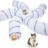 Cat Tunnel for Indoor Cats Large, with Play Ball S-Shape 5 Way Collapsible Interactive Peek Hole Pet Tube Toys, Puppy, Kitty, Kitten, Rabbit (Multicolor)