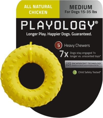 Layer Ring Toy for Large Dog (35lbs & up) - Engaging All-Natural Cheddar Cheese Scented Durable Dog Chew Toys for Aggressive Chewers - Easy to Clean - Interactive & Non-Toxic
