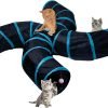 Cat Tunnel for Indoor Cats Large, with Play Ball S-Shape 5 Way Collapsible Interactive Peek Hole Pet Tube Toys, Puppy, Kitty, Kitten, Rabbit (Multicolor)