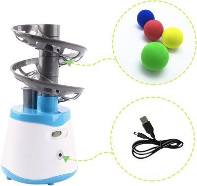617x-R63LiL._AC_SL1500 Automatic Ball Launcher for Small and Medium Cats, Interactive Cat Toy Base Ball Throwing Machine Mental Stimulation Toys for Cats Enrichment Toy for Indoor Outdoor Use, 16 EVA Balls Included