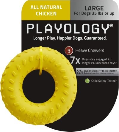 Layer Ring Toy for Large Dog (35lbs & up) - Engaging All-Natural Cheddar Cheese Scented Durable Dog Chew Toys for Aggressive Chewers - Easy to Clean - Interactive & Non-Toxic