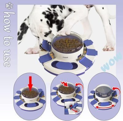 Dog Puzzle Toys level 3 2 1, Dog Treat Puzzle Slow Feeder, Interactive Enrichment Toys for Large/Medium/Small and Smart Dog, Dog Food Dispenser for Boredom and Mental Stimulation (Purple).