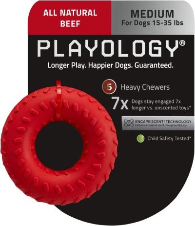 Layer Ring Toy for Large Dog (35lbs & up) - Engaging All-Natural Cheddar Cheese Scented Durable Dog Chew Toys for Aggressive Chewers - Easy to Clean - Interactive & Non-Toxic