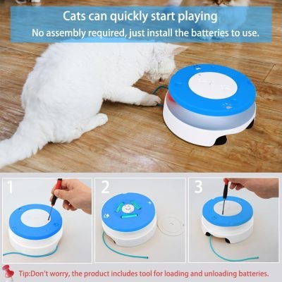Cat Toy, Interactive Cat Toys for Indoor Cats, Automatic Cat String Toy for Cat Exercise, Fit for Most Cats (Blue)