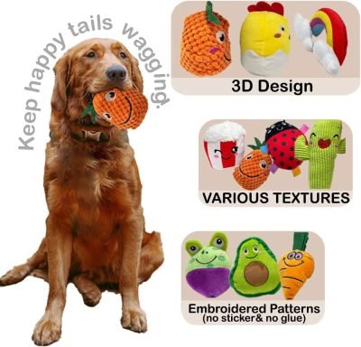 18 Pack Dog Squeaky Toys Cute Stuffed Pet Plush toys Puppy Chew Toys for Small Medium Dog Puppy Pets - Bulk Dog Squeaky Toys
