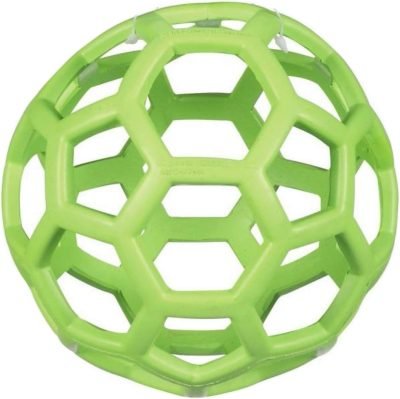 Pet Hol-ee Roller Dog Toy Puzzle Ball, Natural Rubber, Small (3 Inch Diameter), Colors May Vary