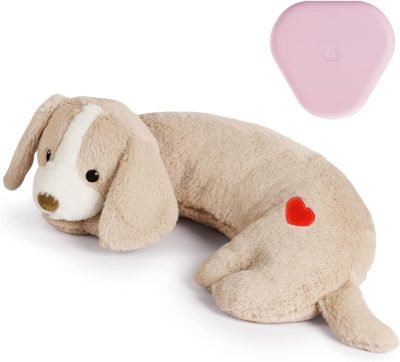 Heartbeat Toy Heartbeat Stuffed Animal for Dogs, Heartbeat Puppy Toy for Anxiety Relief Calming Aid, Heartbeat Stuffed Toy for Behavioral Aid Crate Kennel Training, Puppy Essentials White
