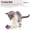 Cat Crinkle Balls 1.5 Inch (50-Pack) - Mini Crinkle Cat Toys for Indoor Cats - Multi-Color Cat Crinkle Toy - Canadian-Made Crinkle Balls for Cats
