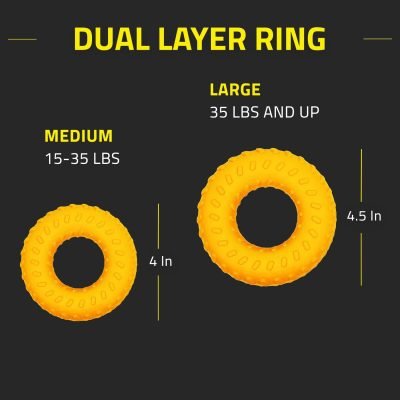 Layer Ring Toy for Large Dog (35lbs & up) - Engaging All-Natural Cheddar Cheese Scented Durable Dog Chew Toys for Aggressive Chewers - Easy to Clean - Interactive & Non-Toxic