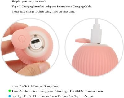 Smart Cat Toy, Gravity Smart Roller Ball, Interactive Cat Toys for Indoor,Automatic Pet Exercise Toys, Cats Stuff Automatic Cat Toy as Xmas Cat Gift Box