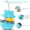 Cat Interactive Food Dispenser Toy, Tumbler Cat Toy Ball Snack Dispenser Dual Rolling Balls & Detachable Wand Slow Feed for Cat Kitty Puppy, Dogs Cats Playing & Training, Green