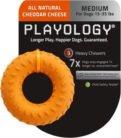 Layer Ring Toy for Large Dog (35lbs & up) - Engaging All-Natural Cheddar Cheese Scented Durable Dog Chew Toys for Aggressive Chewers - Easy to Clean - Interactive & Non-Toxic