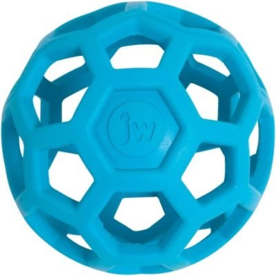 Pet Hol-ee Roller Dog Toy Puzzle Ball, Natural Rubber, Small (3 Inch Diameter), Colors May Vary