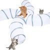Cat Tunnel for Indoor Cats Large, with Play Ball S-Shape 5 Way Collapsible Interactive Peek Hole Pet Tube Toys, Puppy, Kitty, Kitten, Rabbit (Multicolor)