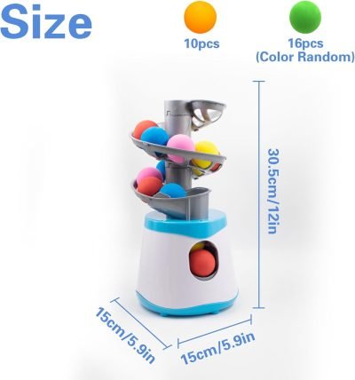 61Ub2Wl84bL._AC_SL1500 Automatic Ball Launcher for Small and Medium Cats, Interactive Cat Toy Base Ball Throwing Machine Mental Stimulation Toys for Cats Enrichment Toy for Indoor Outdoor Use, 16 EVA Balls Included