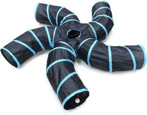 Cat Tunnel for Indoor Cats, 2 Way/3 Way/4 Way/5 Way Cat Tubes and Tunnels Collapsible S-Shape Small Animal Tubes Kitty Tunnels Interactive Maze Cat Toy for Kitten Rabbit Ferret - 5 Way