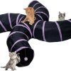 Cat Tunnel for Indoor Cats Large, with Play Ball S-Shape 5 Way Collapsible Interactive Peek Hole Pet Tube Toys, Puppy, Kitty, Kitten, Rabbit (Multicolor)