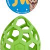 Pet Hol-ee Roller Dog Toy Puzzle Ball, Natural Rubber, Small (3 Inch Diameter), Colors May Vary