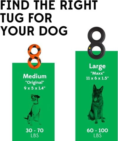 Dog Toys for Aggressive Chewers | Virtually Indestructible Pull Toy for Breeds such as Pit Bulls and German Shepherds | Heavy Duty Tug Dog Toy | Medium | Orange