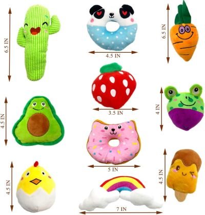 18 Pack Dog Squeaky Toys Cute Stuffed Pet Plush toys Puppy Chew Toys for Small Medium Dog Puppy Pets - Bulk Dog Squeaky Toys