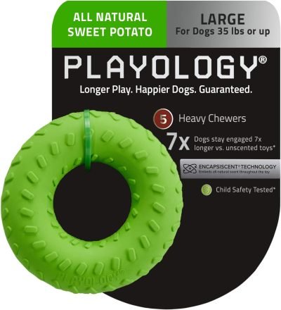 Layer Ring Toy for Large Dog (35lbs & up) - Engaging All-Natural Cheddar Cheese Scented Durable Dog Chew Toys for Aggressive Chewers - Easy to Clean - Interactive & Non-Toxic