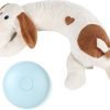 Puppy Heartbeat Toy, Dog Heartbeat Toy for Separation Anxiety Relief, Puppy Toy with Heartbeat Stuffed Animal Anxiety Calming Behavioral Aid Plush Toy for Dogs Cats Pets (White+)