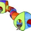 Cat Tunnel Toy and Cubes Combo, Cat Tunnels for Indoor Cats with Play Ball, Interactive Crinkle Collapsible Tent and Cubes, Cat Tube for Puppy Pet Rabbit - All in One Set of 3