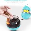 Cat Interactive Food Dispenser Toy, Tumbler Cat Toy Ball Snack Dispenser Dual Rolling Balls & Detachable Wand Slow Feed for Cat Kitty Puppy, Dogs Cats Playing & Training, Green