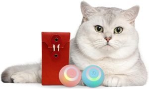 Smart Cat Toy, Gravity Smart Roller Ball, Interactive Cat Toys for Indoor,Automatic Pet Exercise Toys, Cats Stuff Automatic Cat Toy as Xmas Cat Gift Box