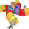 Cat Tunnel for Indoor Cats Large, with Play Ball S-Shape 5 Way Collapsible Interactive Peek Hole Pet Tube Toys, Puppy, Kitty, Kitten, Rabbit (Multicolor)