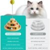 Cat Toy Roller, 3-Level Turntable Ball Tower with 8 Colorful Balls & 1 Bell, Interactive Kitten Fun Mental Physical Exercise Puzzle Kitten Toys
