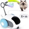Cat Toys for Indoor Cats, Smart Interactive Cat Toy with 2-Speed Adjustment, Remote Control & USB Rechargeable Automatic Cat Exercise Toys for Bored Indoor Adult Cats Kittens (Blue)