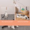 Cat Feather Toys Automatic Interactive Cat Toys Natural Bird Feather Ball Toys Suction Cup Pet Chase Movement Playing Toy Exercise cat Toys 7 Pcs Cat Toy Set for Indoor Bored Cats Gifts