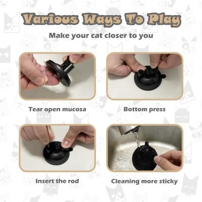 Cat Feather Toys Automatic Interactive Cat Toys Natural Bird Feather Ball Toys Suction Cup Pet Chase Movement Playing Toy Exercise cat Toys 7 Pcs Cat Toy Set for Indoor Bored Cats Gifts