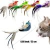 Cat Feather Toy Refill Cat Wand Attachments, 5 PCS Feathers Cat Toy Refills, Cat Wand Replacement Feather Bird for Cat Toy