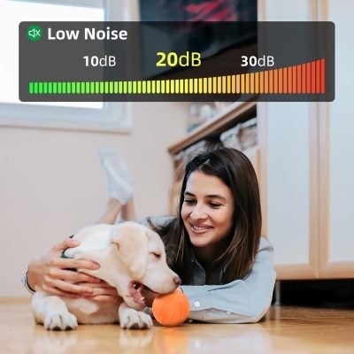 Interactive Dog Toy Ball 2.3'' 2 Interactive Modes Soft Enhanced Rubber Bite Resistant Durable Motion Activated Automatic Rolling Ball Toys with LED