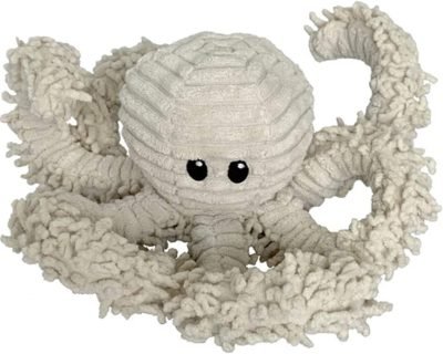 712-ONWtvEL._AC_SL1500 Durable Natural Nubby Plush Dog Toys with Squeaker and Crinkle Paper in Multi-Size (Natural Octopus - L, 18 Inch), All Breed Sizes
