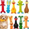 712I8gdT3ML._AC_SL1500 9 Pack Latex Squeaky Dog Toys 7 Inch Soft Rubber Dog Chew Toy Animal Standing Stick Puppy Fetch Interactive Play Toy Assorted Animal Pet Toys for Small Medium Large Dogs(Classic)