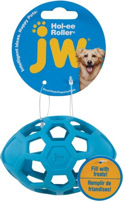 Pet Hol-ee Roller Dog Toy Puzzle Ball, Natural Rubber, Small (3 Inch Diameter), Colors May Vary