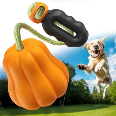 714eI-j_vtL._AC_SL1500 Dog Toy Ball for Aggressive Chewers, Interactive Fetch Dog Ball with Fun Squeaky Wobble Giggle Sound, Durable for Small Medium Large Dogs, Non-Toxic Rubber Pet Chew Toys, Black & Yellow