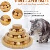Cat Ball Track Toy,Kitty Toys Roller,3-Level Ball Tower with 9 Removable Balls,Interactive Cat Toy, DIY Circle Fun Toy for Kitten Mental Physical Exercise