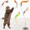 Cat Toys For Bored Indoor Adult Cats Any Surface Base Cat Wand Toy Cat For Stimulation Toys For Indoor Cats Cat Feather Toy Cat Feather Wand Cat Toy Wand Juguetes Para Gatos Activos Juegos Para Gatos