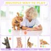 158pcs Cat Ball Launcher Set, Interactive Cat Toy Pom Pom Balls for Bored, Lightweight and Silent Cat Toys Pet Ball Launcher Plush Ball Shoot Gun Toy for Indoor Cats Kitten (Glitter Balls)