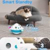 3 in 1 Smart Cat Toys, Interactive Cat Roly Poly Toy, Electric Indoor Kitten Toys, Fluttering Butterfly,Random Whack-A-Mole Mice, 1 Pcs Catnip Balls,Auto On/Off (Blue)