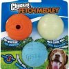Fetch Medley Dog Ball Dog Toys, Medium (2.5 Inch) Pack of 3, for Medium Breeds, Includes Whistler, Max Glow and Rebounce Balls